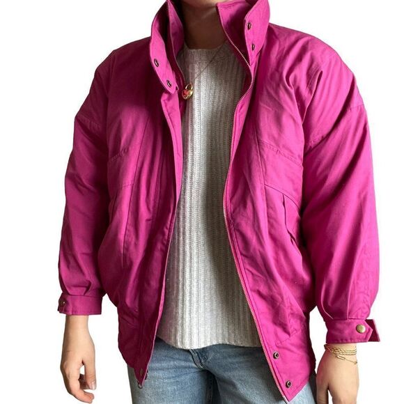 Vintage 80s Womens Fuchsia Pink Goose Down Puffer Ski Winter Jacket Sz S - Picture 9 of 9